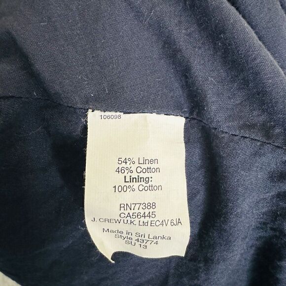 J. Crew Striped Derby Linen Blend‎ Fit and Flare Dress Black Red Womens Size 4 - Picture 8 of 11